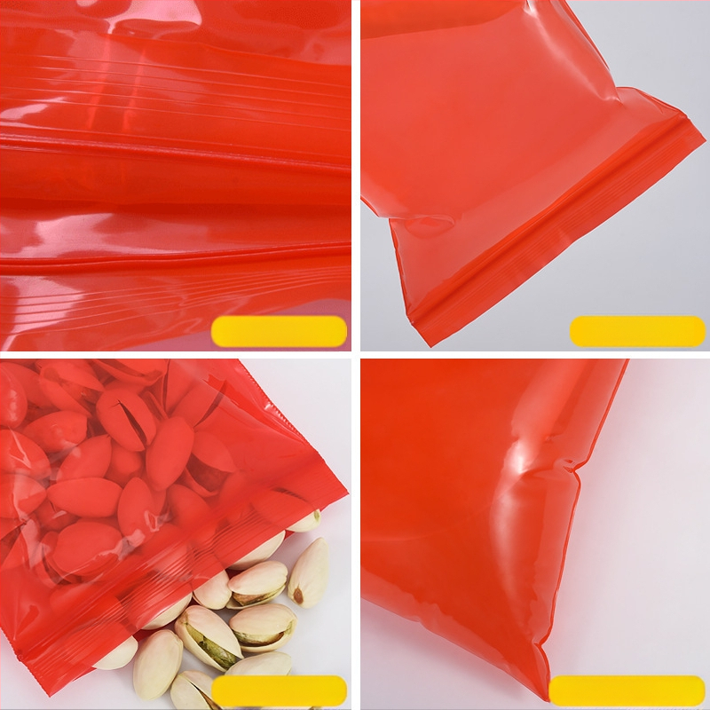 Pungă roșie din plastic cu fermoar, pentru bijuterii și porționare a alimentelor