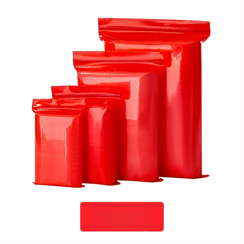 Pungă roșie din plastic cu fermoar, pentru bijuterii și porționare a alimentelor