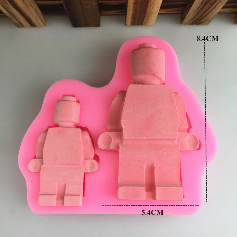 Formă din silicon pentru prăjituri în formă de robot, dimensiuni variate, pentru decorare cu fondant și cofetărie DIY