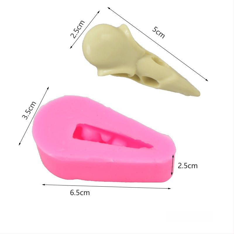 Formă din silicon pentru coacere în formă de craniu de corb — pandantiv personalizat, pentru prăjituri, fondant de ciocolată și săpun artizanal aromaterapie