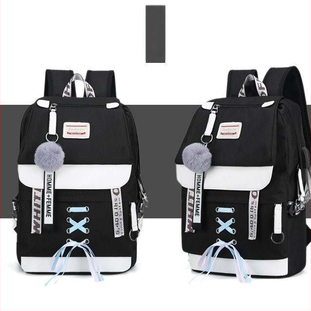 Rucsac Harajuku, inspirație campus, impermeabil, capacitate mare (36–55 L), compatibil cu laptop de 14 in, unisex