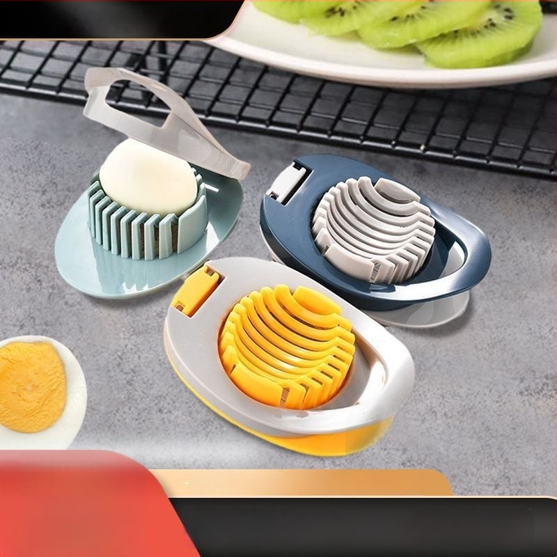 Separator multifuncțional pentru ouă și feliator, tăietor de ouă din plastic, ustensilă de bucătărie din oțel inoxidabil