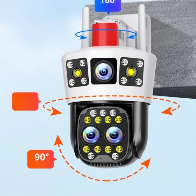 Cameră de supraveghere 4G cu alimentare solară, acoperire 360°, interior/exterior, vedere nocturnă, vizualizare pe telefon