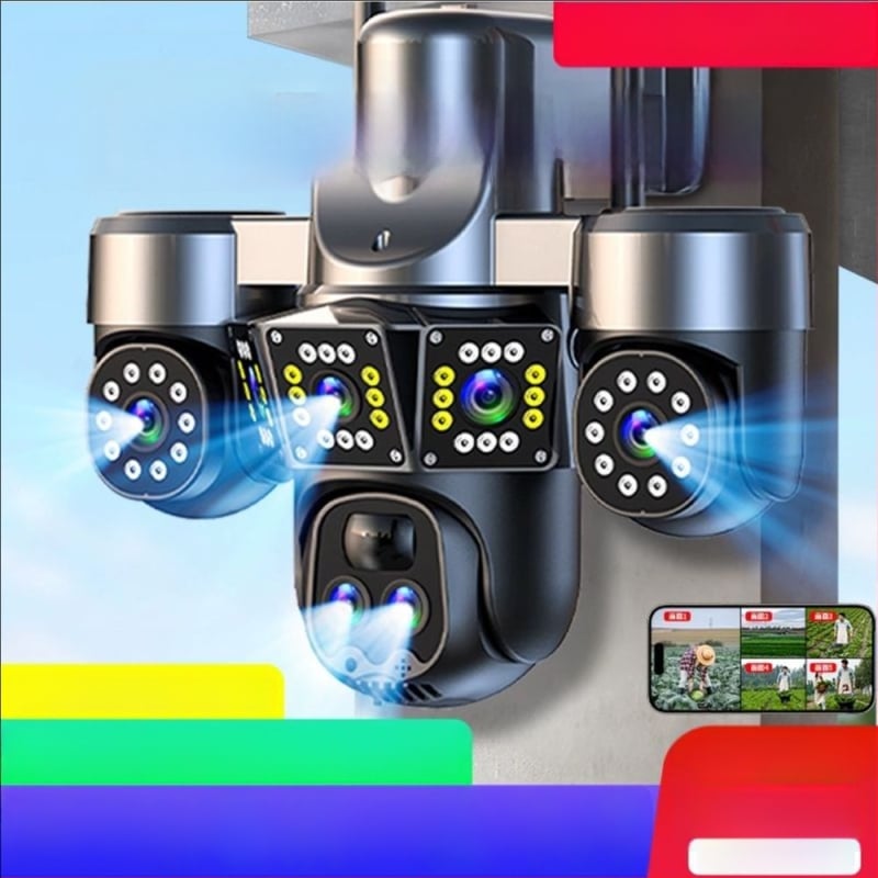 Cameră IP exterior 360° cu vizionare HD nocturnă, acces de la distanță pe telefon