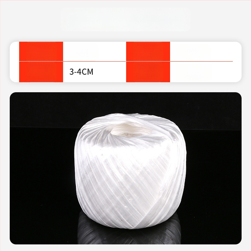 Minge de sfoară PP pentru ambalare, albă, 200 g, 160 m lungime, 4 cm lățime, 0,02 mm grosime, pentru ambalaje și haine