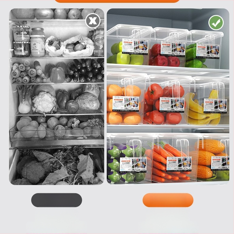 Cutie de depozitare pentru frigider — organizator de bucătărie pentru legume, găluște și ouă, congelare