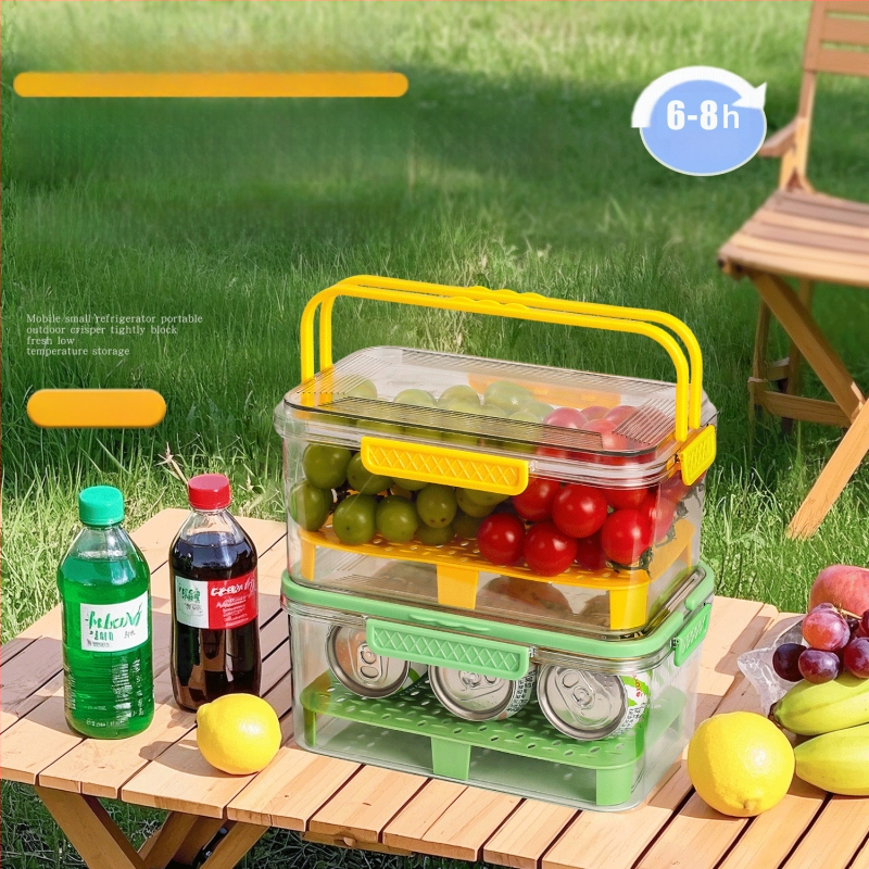 Cutie termoizolată portabilă cu gel de gheață pentru prospețime, cutie de depozitare legume și fructe, ideală pentru picnic în aer liber, etanșă