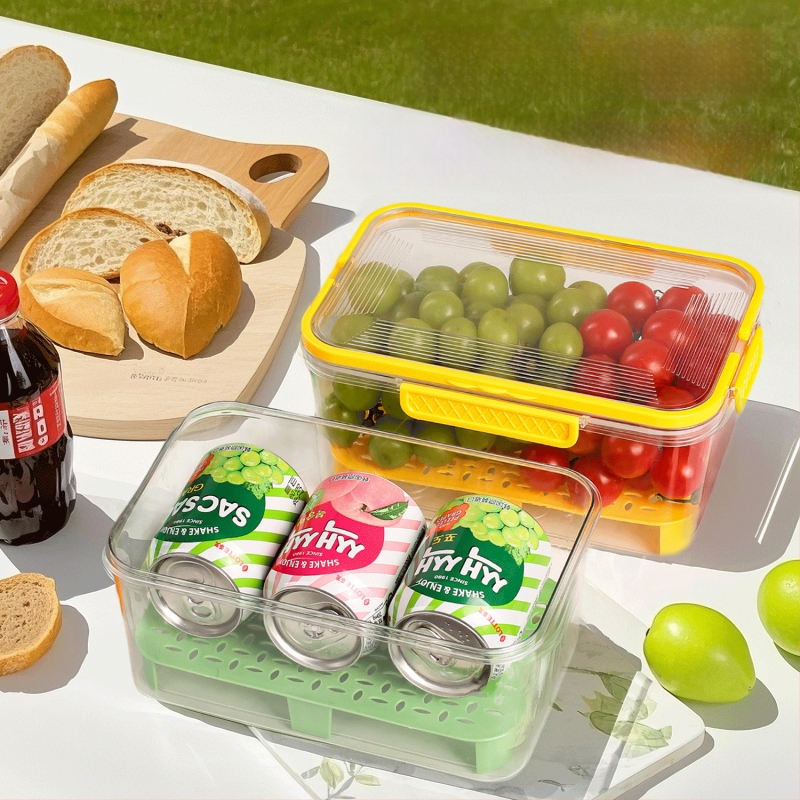 Cutie termoizolată portabilă cu gel de gheață pentru prospețime, cutie de depozitare legume și fructe, ideală pentru picnic în aer liber, etanșă