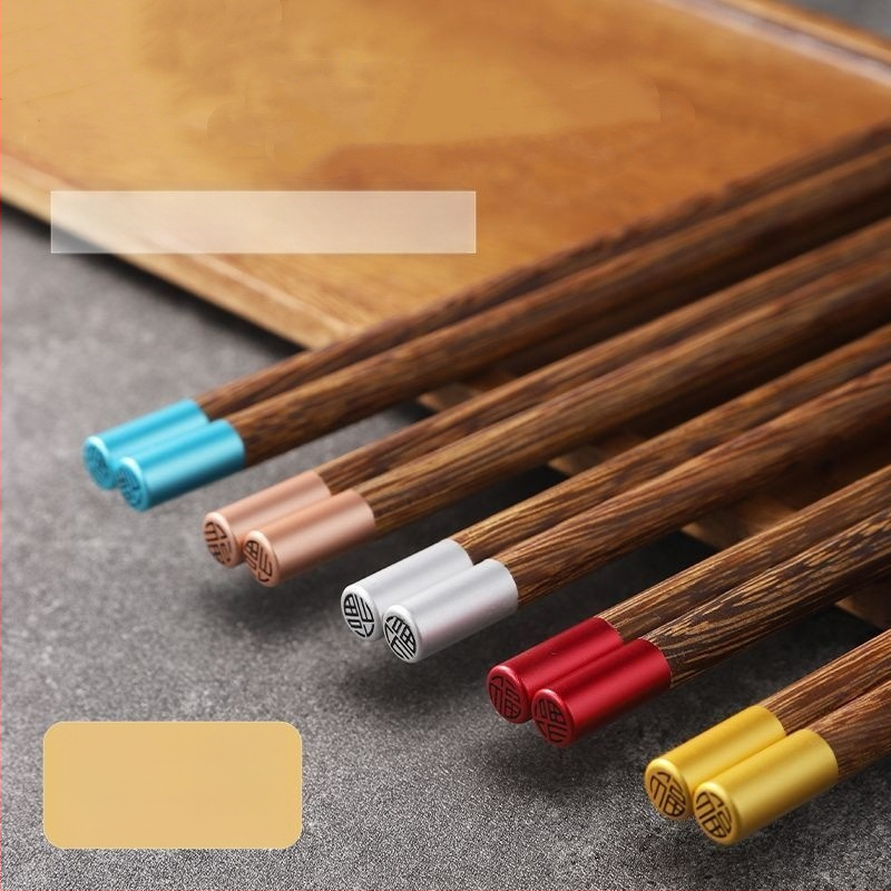 Set de bețișoare pentru mâncare, cod color, cu desen aripă de pui, rezistente la mucegai și antiderapante, din bambus, 10 perechi, pentru uz casnic, fără vopsea sau ceară