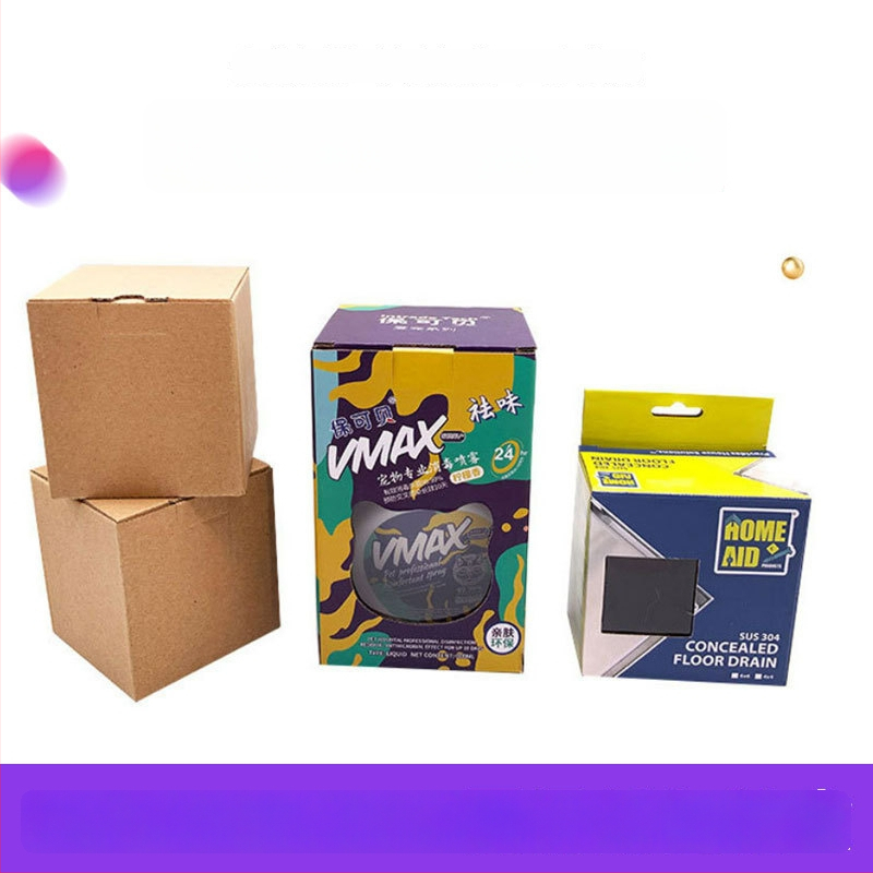 Cutie pliabilă din carton Kraft cu imprimare color, cutie cadou din carton ondulat, cu fereastră și bază cu închidere