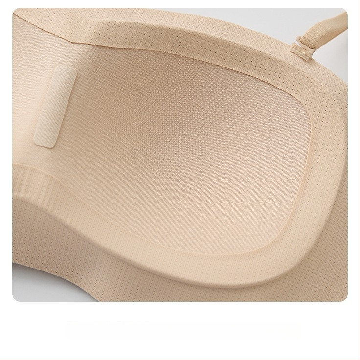 Sutien fara bretele, push-up pentru femei, antiaderent, fara cusaturi, culoare nude, modelare invizibila, grosime subțire pentru vară, cupe 3/4, bretele duble detașabile, închidere spate cu patru cârlige