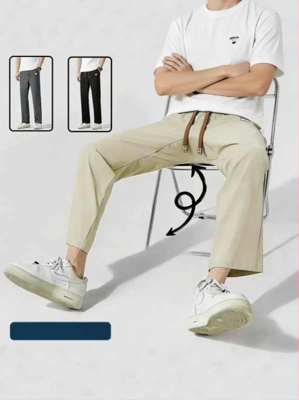 Pantaloni bărbați din Ice Silk, mărime mare, uscare rapidă, vară, stil casual sport, lungi 8190