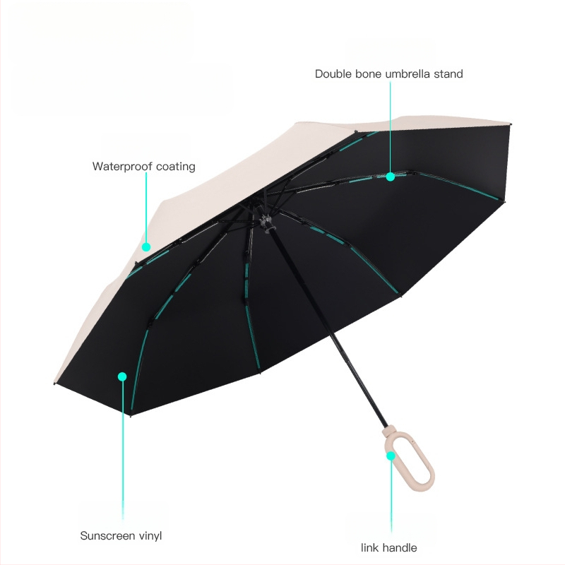 Xuyu umbrelă pliabilă cu mecanism manual, 8 nervuri, protecție UV, pentru ploaie și soare
