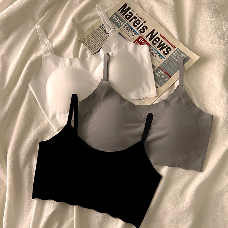 Sutien fără sârmă din Ice Silk, fără cusături, top sport, pentru femei tinere