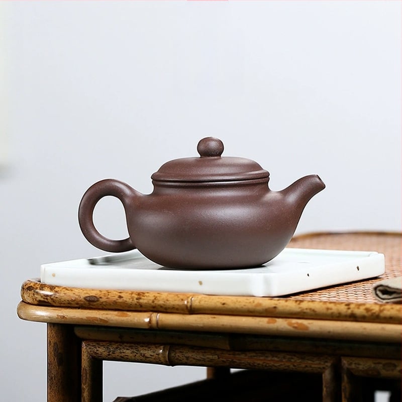 Ceainic Yixing din lut purpuriu, lucrat manual, capacitate mică, stil antic