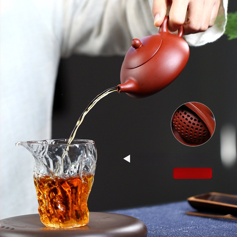Ceainic din lut mov, lucrat manual, stil Dahongpao Dongpiao, 12669