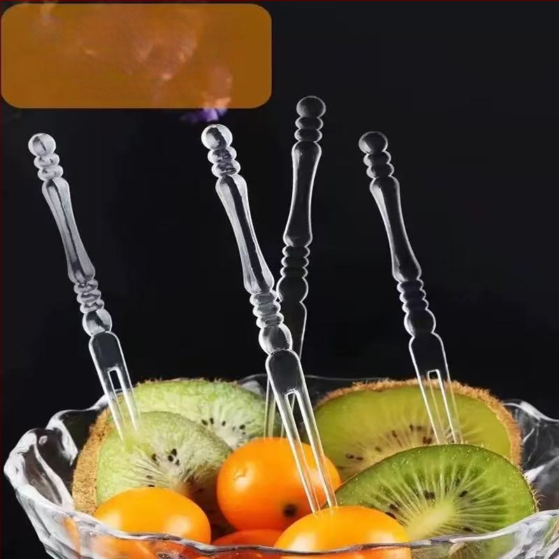 Furculițe pentru fructe din plastic, de unică folosință, pentru salate, fructe și desert