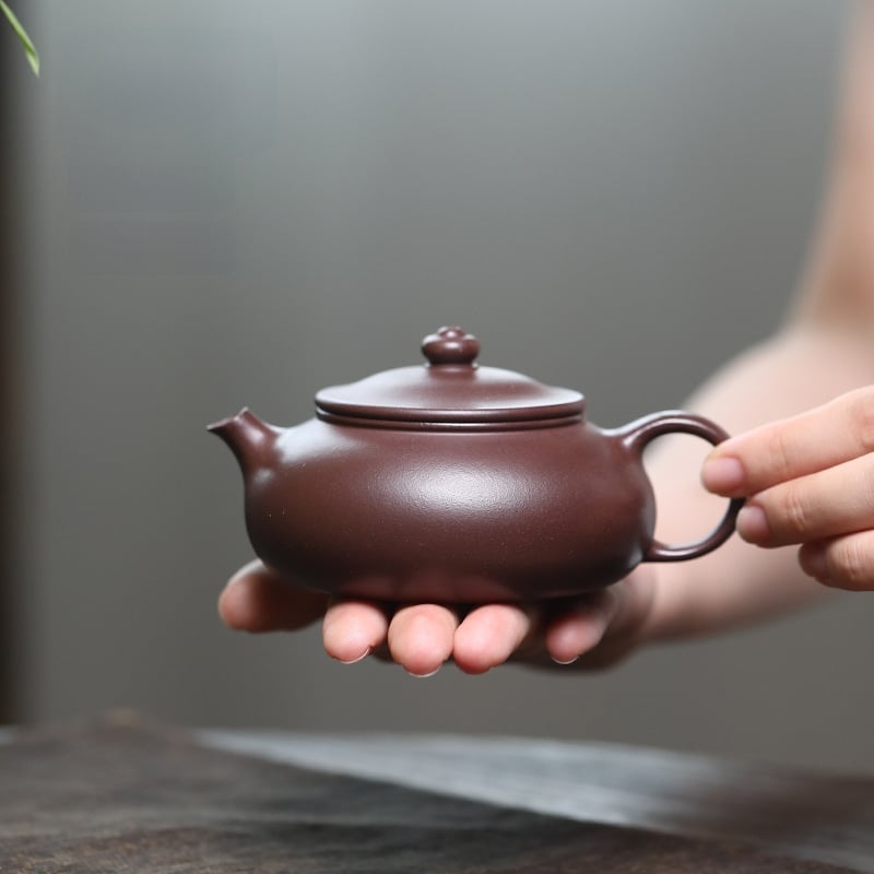 Ceainic Yixing Zisha, lut mov original, Hanjiang, manufactură manuală, vesela de ceai pentru literati, set cadou de ceai