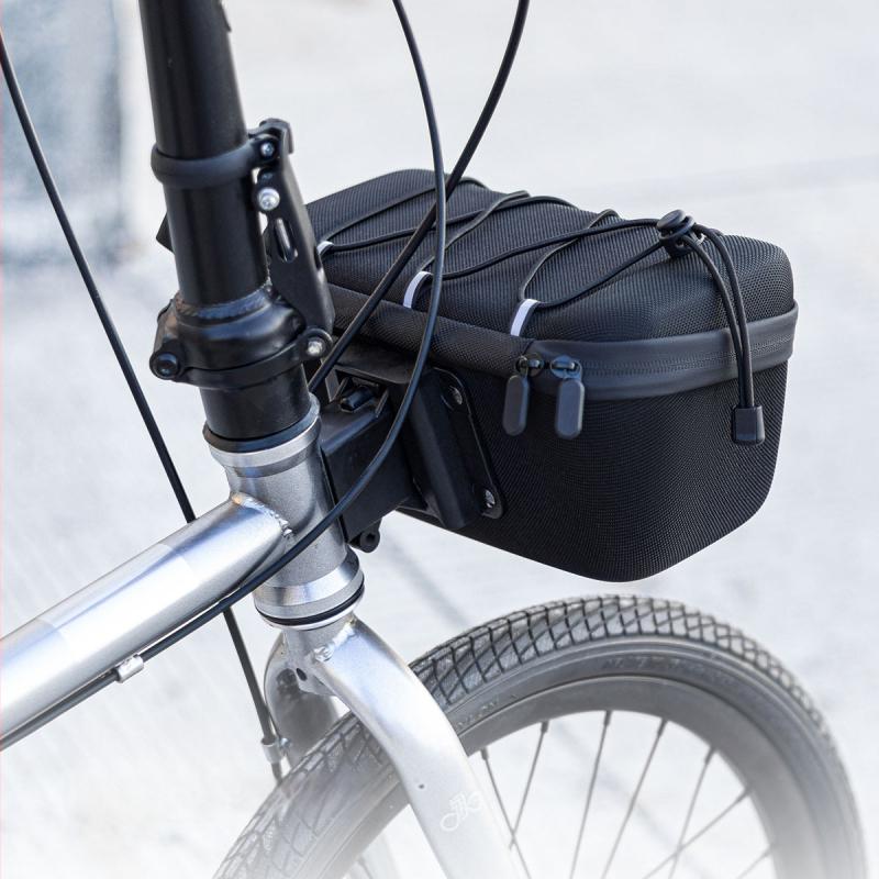 Geantă frontală pentru bicicletă pliabilă, cu husă rigidă pentru ghidon, Pig Nose Bag montată în față