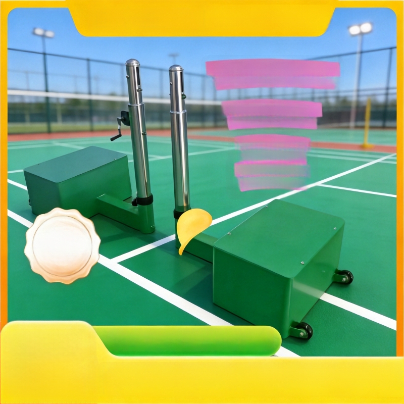Stâlp tenis portabil și coloane de mingi multi-sport pentru badminton, volei și pickleball