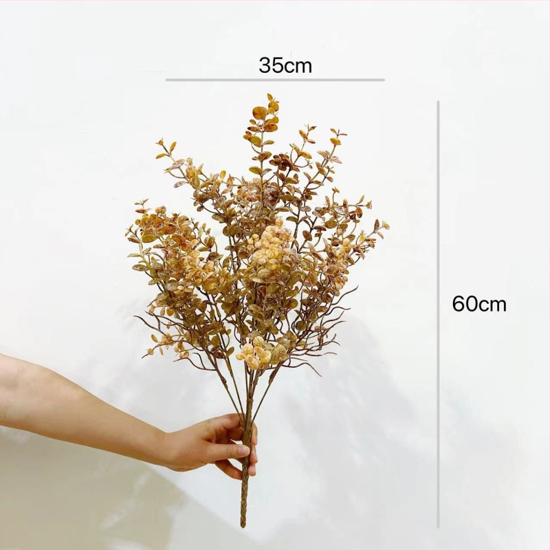 Eucalipt artificial în nuanțe de toamnă pentru design floral, recuzită fotografică și suport pentru buchet