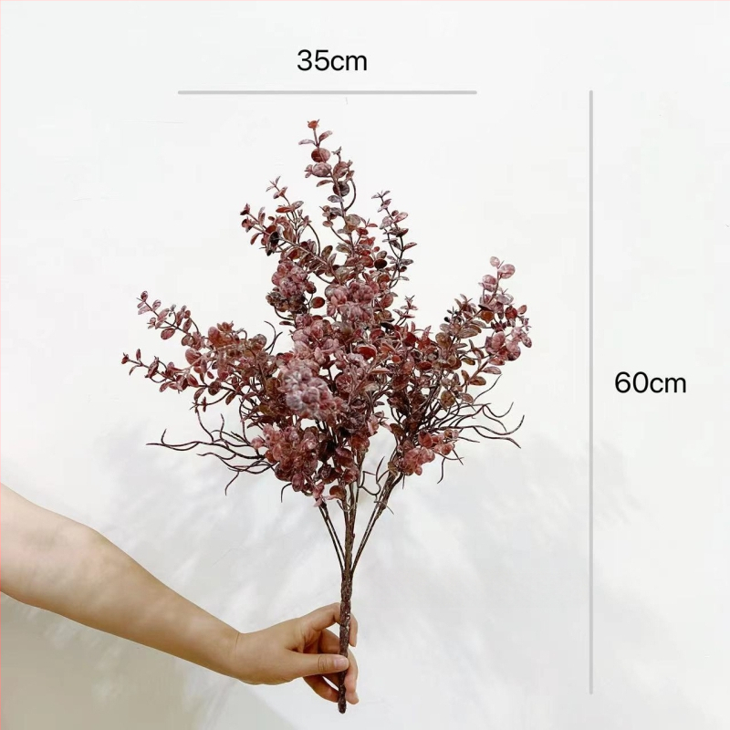 Eucalipt artificial în nuanțe de toamnă pentru design floral, recuzită fotografică și suport pentru buchet