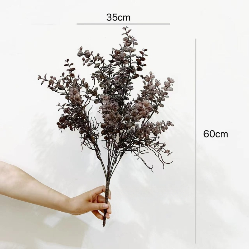 Eucalipt artificial în nuanțe de toamnă pentru design floral, recuzită fotografică și suport pentru buchet