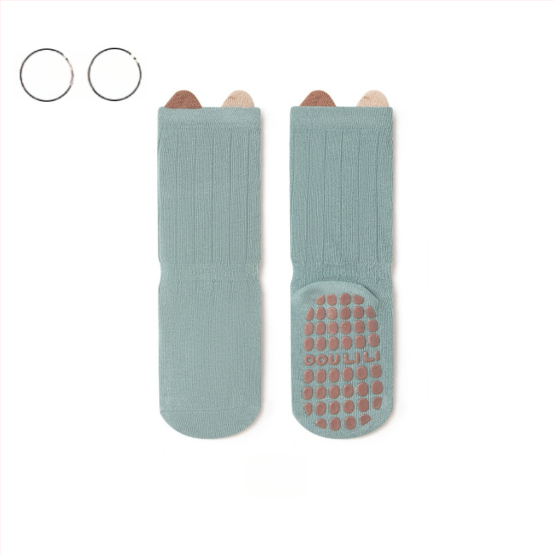 Șosete pentru copii din bumbac, lungime medie, pentru primăvară–toamnă, unisex, respirante și absorbante de transpirație, tricot jacquard.