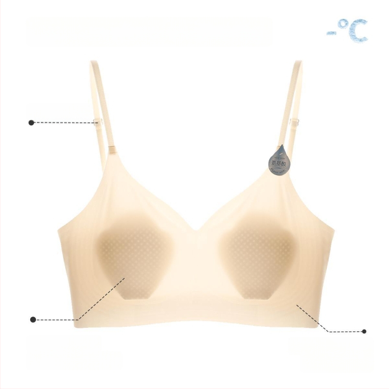Sutien fără spate, invizibil, fără cusături, cupe din cristal, plăcut la atingere, fără sârmă, respirabil, push-up, modelare laterală a sânilor