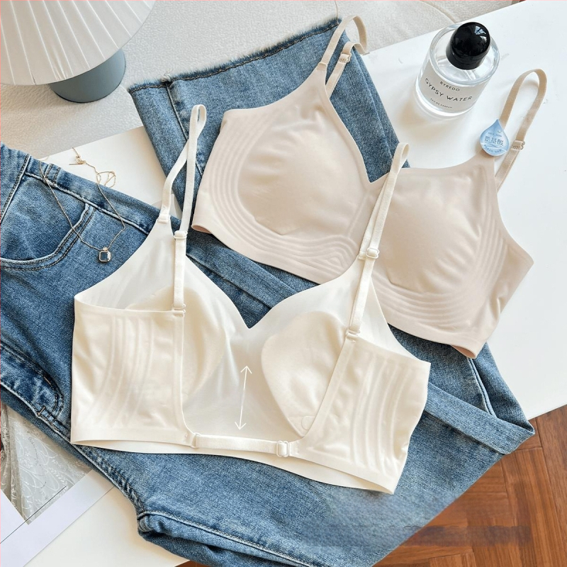 Sutien fără spate, invizibil, fără cusături, cupe din cristal, plăcut la atingere, fără sârmă, respirabil, push-up, modelare laterală a sânilor