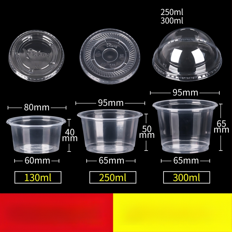 Cupă de plastic de unică folosință pentru budincă cu lapte cu strat dublu, potrivită pentru jeleu, gelatină și ambalare iaurt