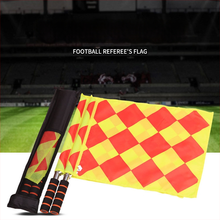 Set de steaguri pentru arbitru de fotbal: steagul asistentului, steagul de semnalizare și steagul manual