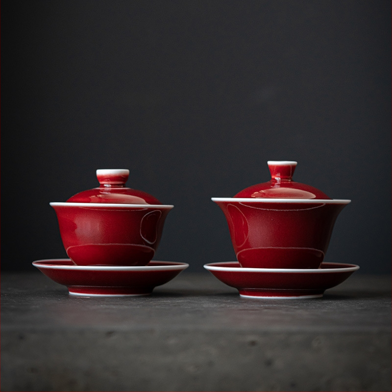 Vas ceramic mare cu capac pentru ceai Gongfu, set de ceai