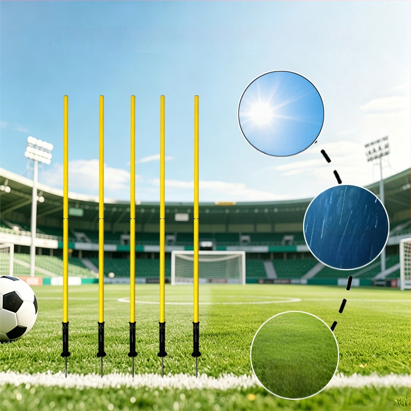 Markeri de teren personalizați pentru fotbal, stegulețe de colț, baze cu arc și stâlpi pentru obstacole la antrenament