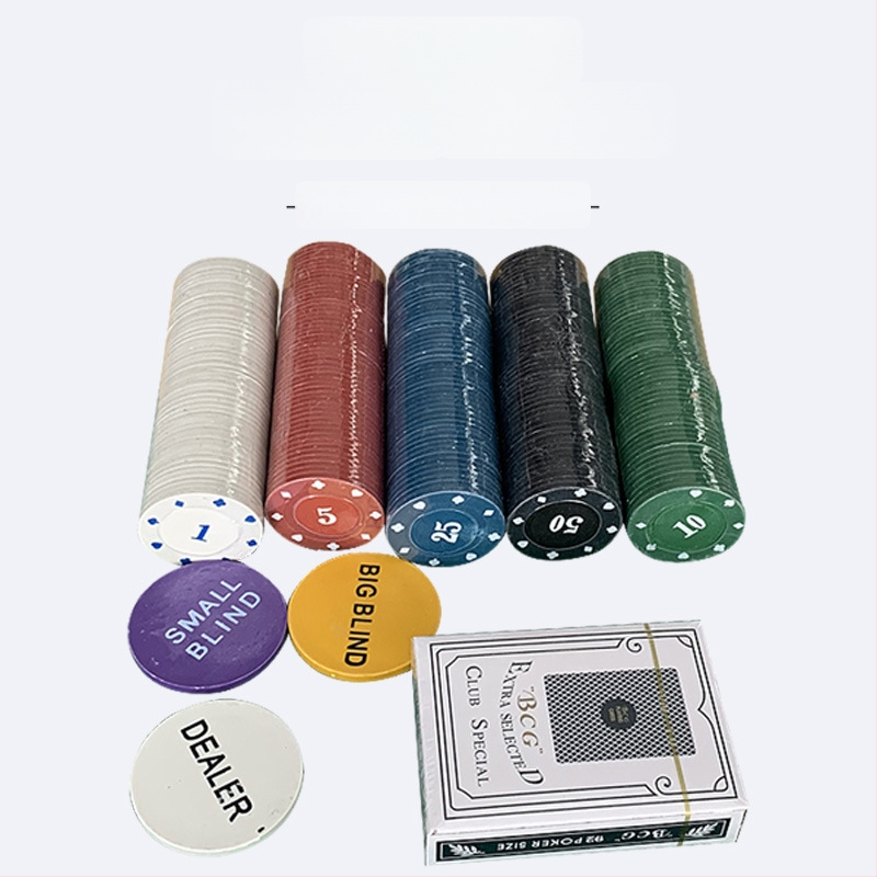 În stoc: set de jetoane de poker albe, 4 g, 300 bucăți, în cutie metalică