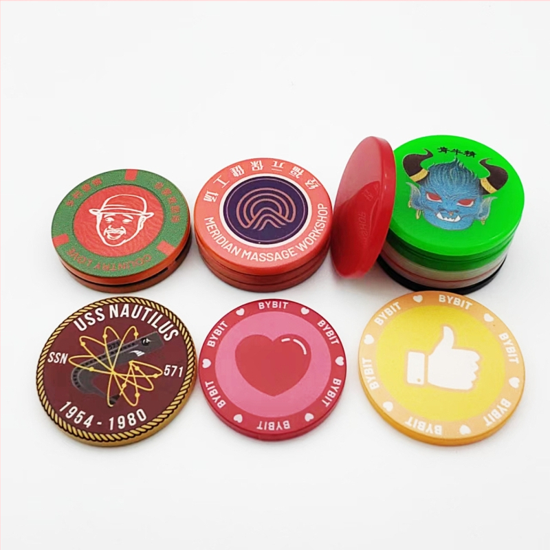 Chipuri rotunde din acril personalizate, 40 mm, pentru baccarat și jocuri de cărți
