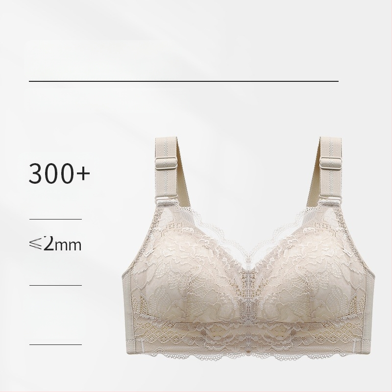 Sutien din dantelă cu cupă completă, pentru mărimi mari, modelează bustul și îl face să pară mai mic, anti-prolaps, culoare pielii
