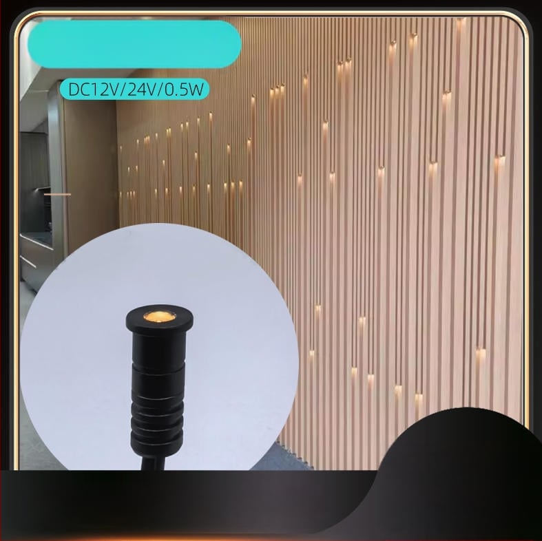 Lampă LED cu grilaj pentru perete, 12V, proiector mini, ultra-compact, deschidere de 8 mm, lampă ambientală cer înstelat
