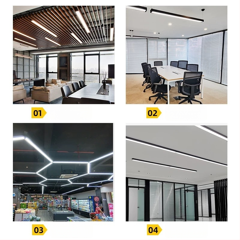Lampă LED lungă pentru birou, stil industrial, panou dreptunghiular, 120 LED, 6000K alb rece, 120 cm, 220V, CRI 80–90, carcasă din aluminiu, fără reglaj, iluminează 5–10 m²