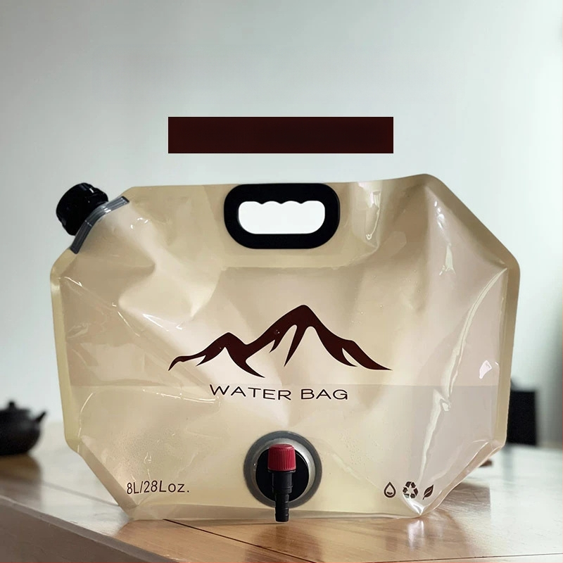 Sac de apă pentru exterior, 8 L, portabil și pliabil, pentru camping și utilizare în mașină, de calitate alimentară
