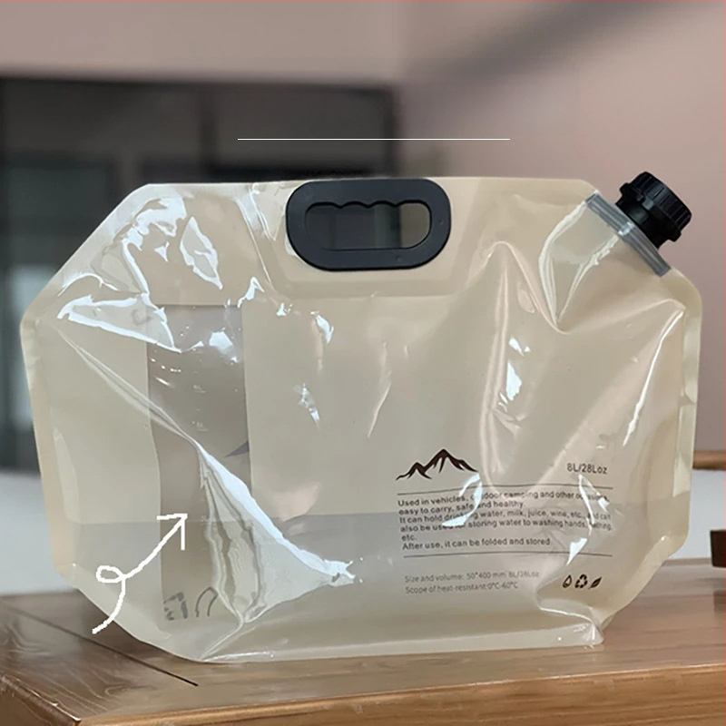 Sac de apă pentru exterior, 8 L, portabil și pliabil, pentru camping și utilizare în mașină, de calitate alimentară