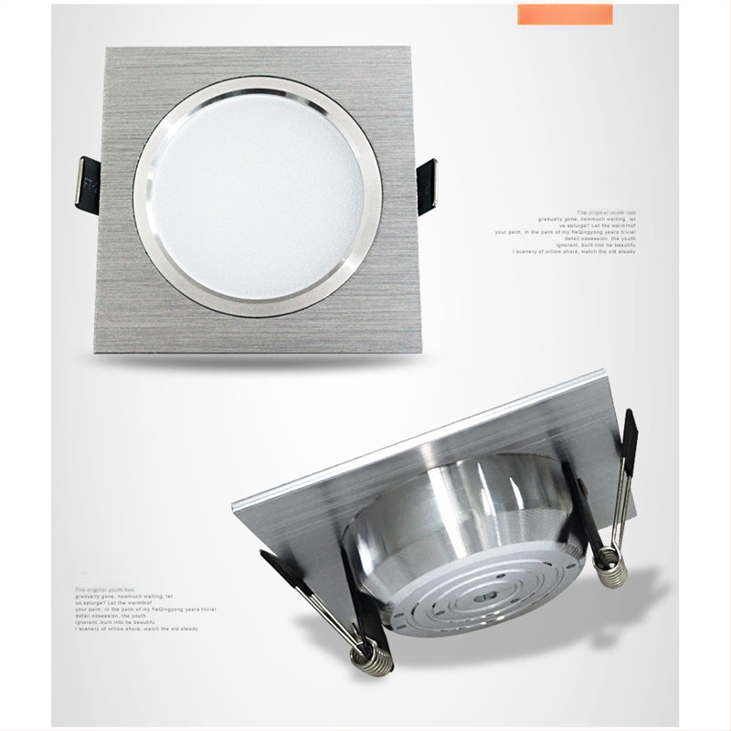 Lumină LED grilă, downlight cu un singur LED, lampă de tavan dreptunghiulară, downlight încastrat cu grilă, 10x10 cm și 15x15 cm