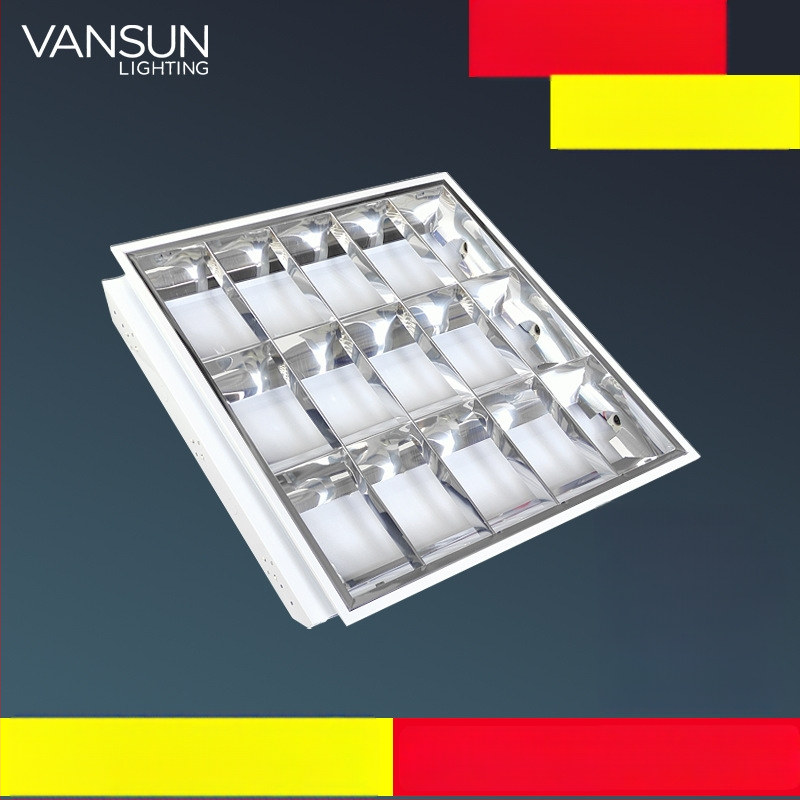 Lampa panou LED cu grilă 600×600, corp încastrat pentru birou, tub T5/T8