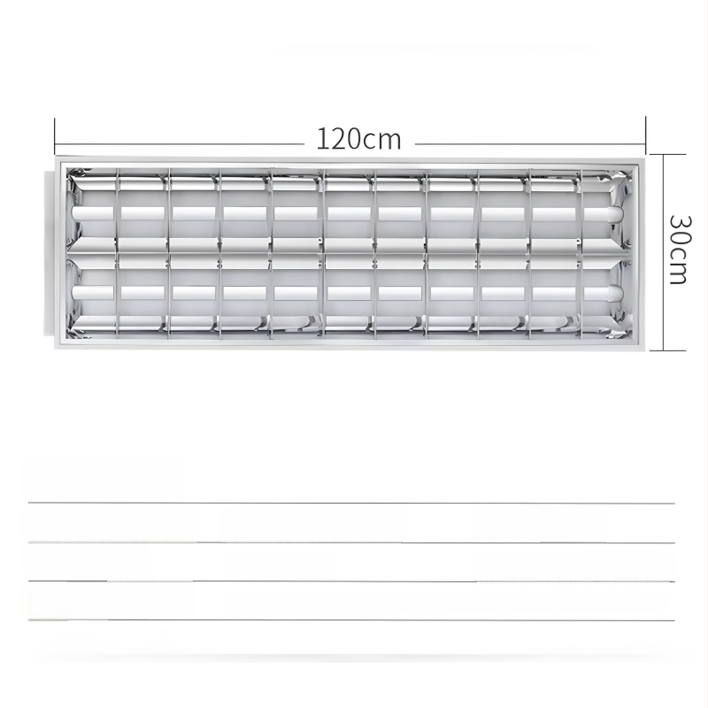Lampa panou LED cu grilă 600×600, corp încastrat pentru birou, tub T5/T8