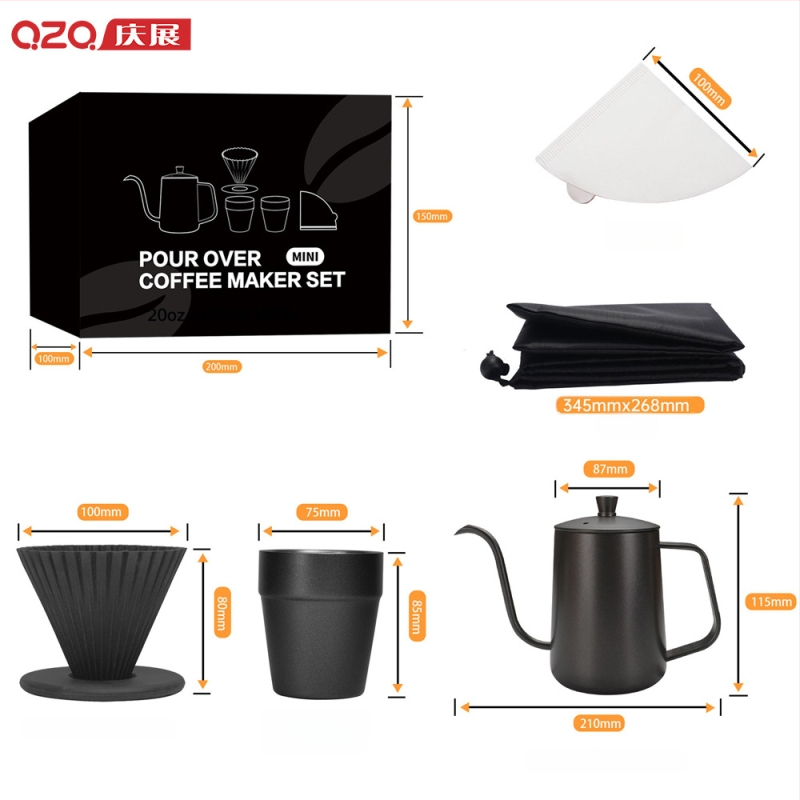 Rozsdamentes acélból készült elektromos otthoni kávészettel, ajándékdobozzal, kézi pour-over készlettel