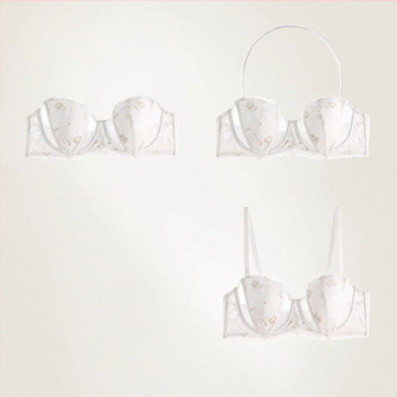 Sutien sexy în stil franțuzesc, dantelă brodată, respirabil, lift de sus, minimizator pentru sâni mari, cu arc moale
