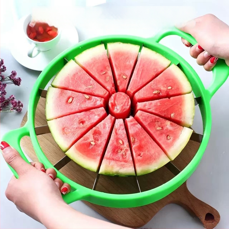 Nagy rozsdamentes acél dinnye- és cantaloupe-szeletelő