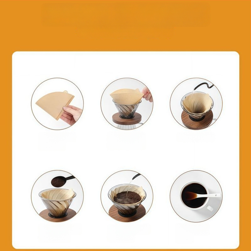 V60 konusos kávéfőző filterpapír kézi készítéshez, élelmiszer-minőségű