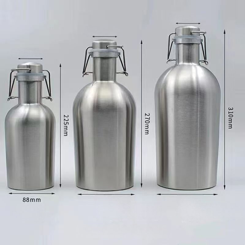 304 rozsdamentes acél, egyszintes falú sportos vízpalack, 64oz/2L, kültéri készlet