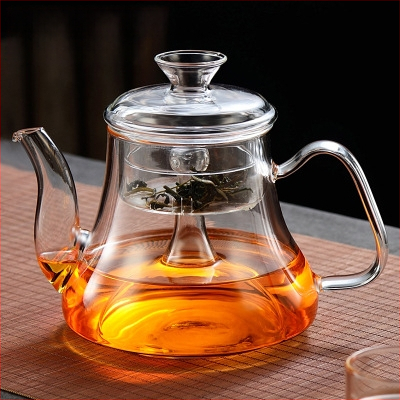 Ceainic din sticlă borosilicată pentru ceai de plante, capacitate mare, transparent, pentru încălzire pe plită ceramică electrică